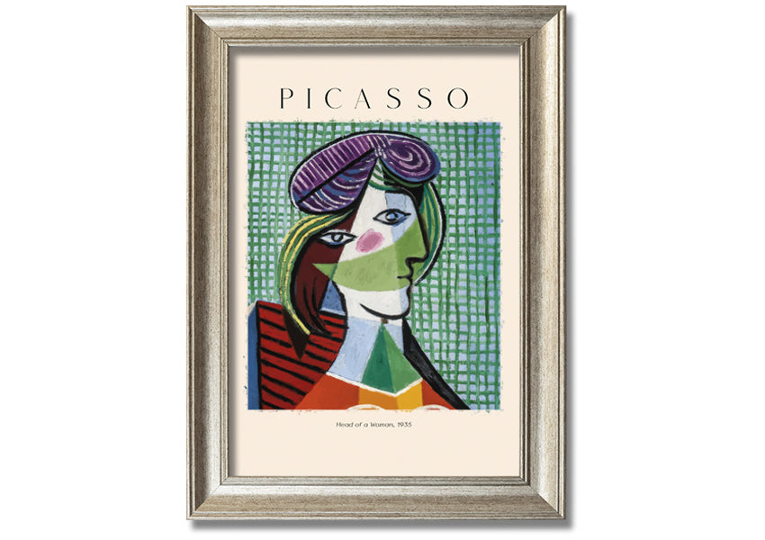 Head Of A Woman, 1935 by Picasso, printed on coated polyester canvas, mounted on a 44mm box frame, ready to hang.